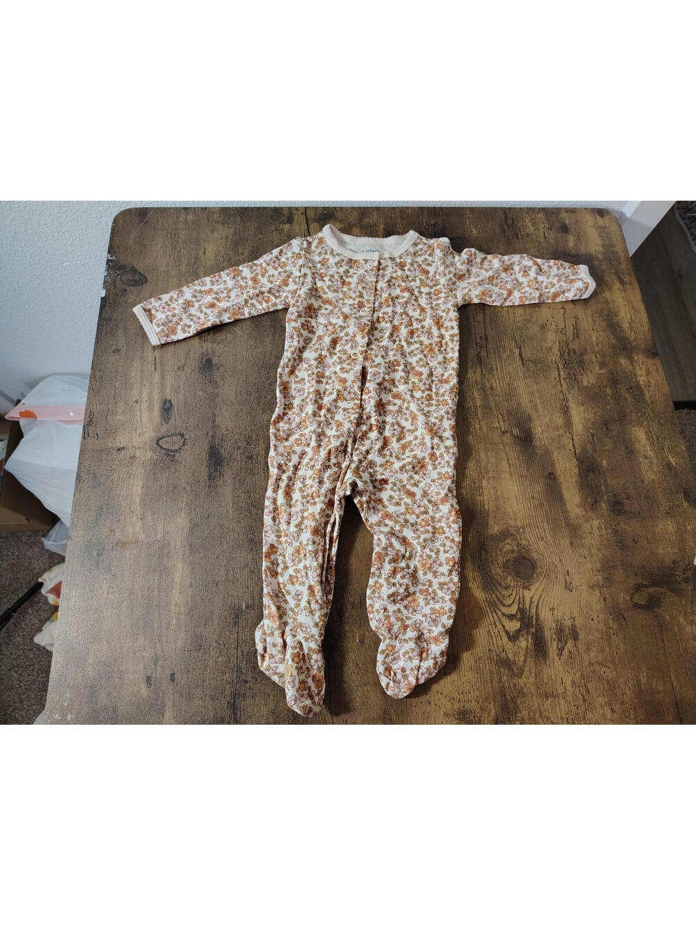 Baby Girl 6 mo Nwt Carters 100% Cotton long sleeve jumper one piece floral tan